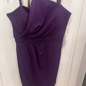 Siena Womens Purple Strapless Draped Cocktail Dress Size 8 Polyester Party Wear